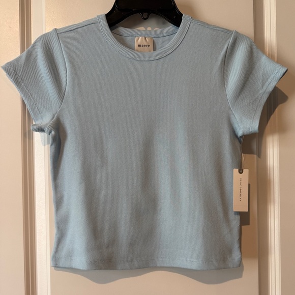 Anthropologie The Blair Stretch Cotton Short Sleeve Baby Tee By Maeve - Picture 4 of 7